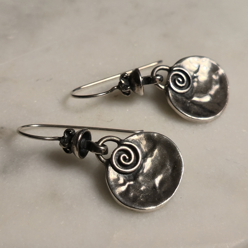 Vintage Silpada Sterling Silver Spiral Dangle Earrings
